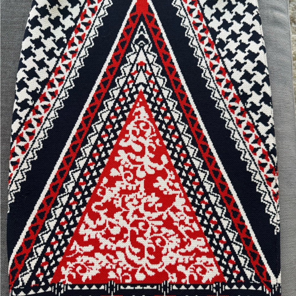 Jealous Tomato Red and Black Patterned Pencil Skirt